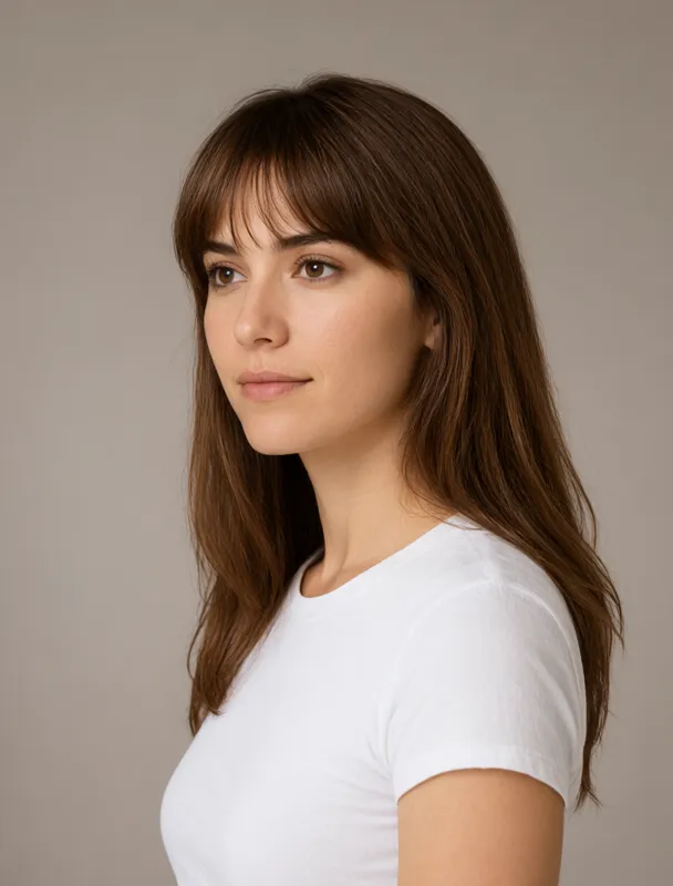 long brow grazing bangs by qwen image 2.1