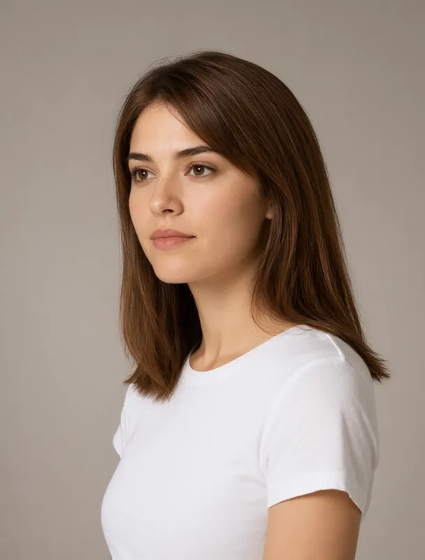 straight hair with a slight bend by qwen image 2.1