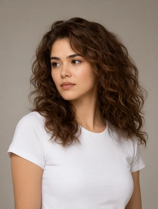 thick waves with some curls by qwen image 2.1