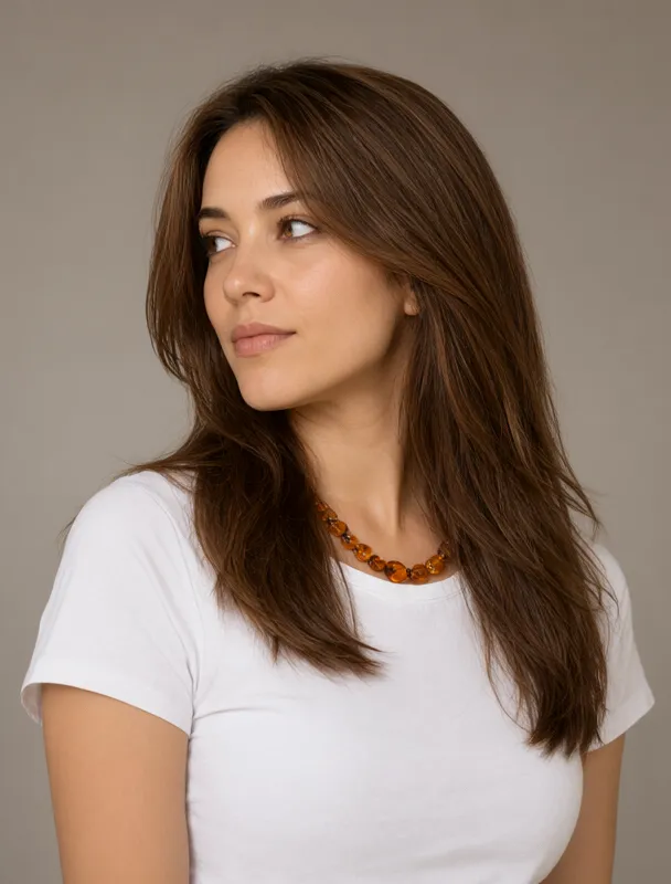 baltic amber necklace by qwen image 2.1