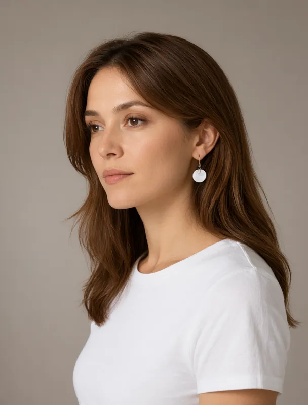 beaded disc earrings by qwen image 2.1