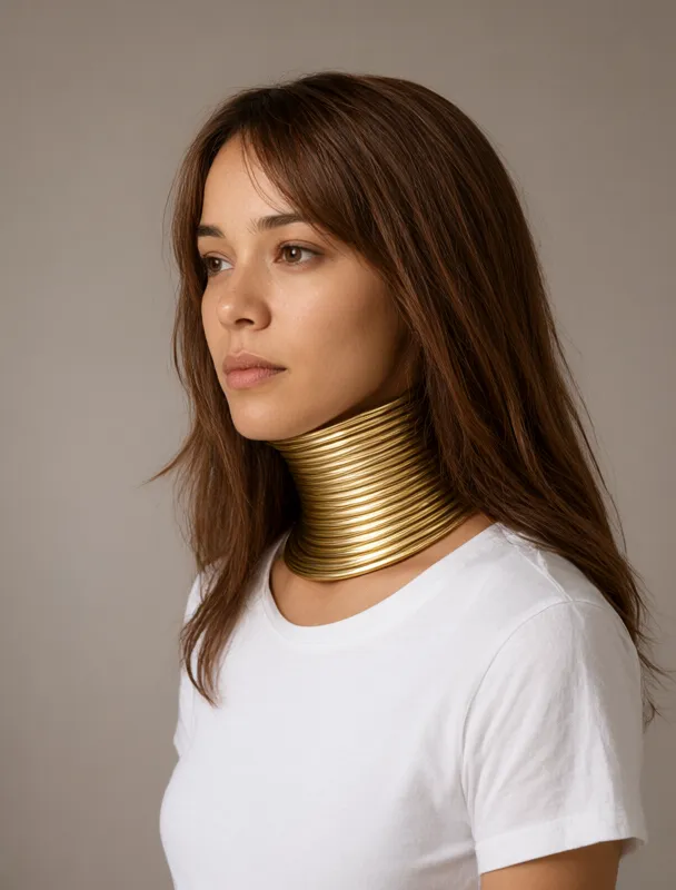 ndebele brass neck rings by qwen image 2.1