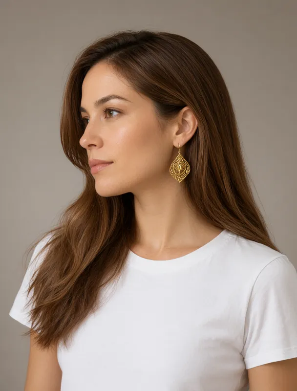 oaxacan gold filigree earrings by qwen image 2.1