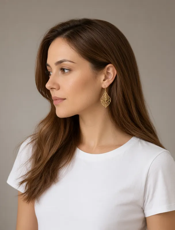 viana gold filigree earrings by qwen image 2.1