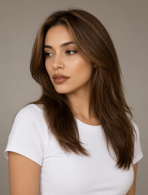 glossy nude brown lips by qwen image 2.1