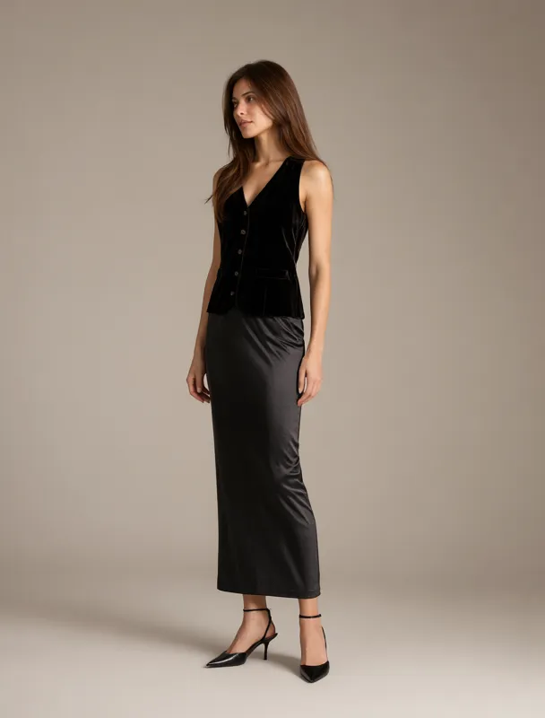 amalia dress with velvet vest by qwen image 2.1