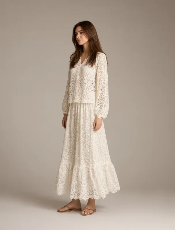 baiana lace blouse with wide skirt by qwen image 2.1