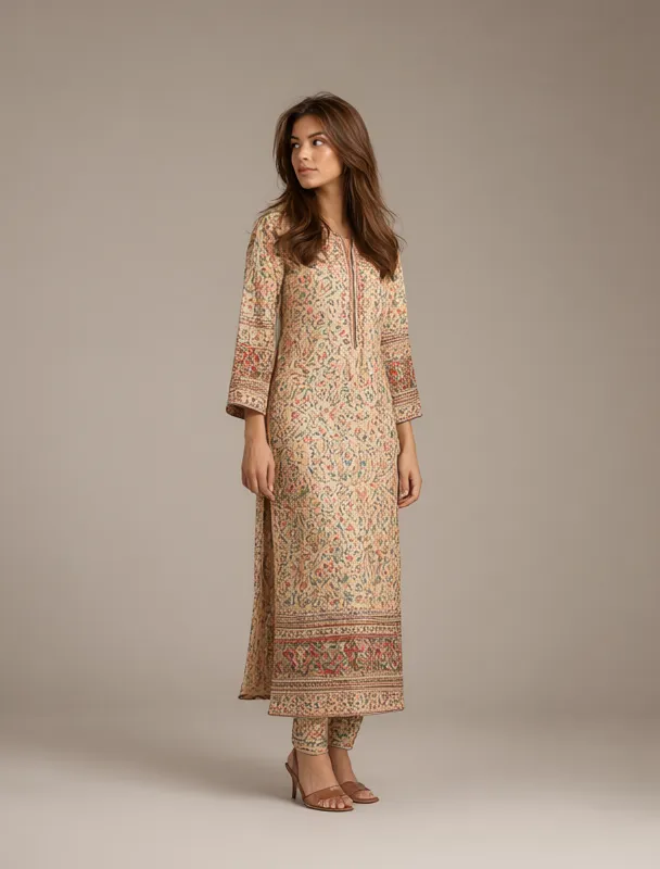 chikankari kurta by qwen image 2.1