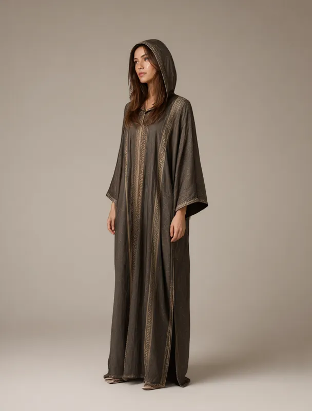 djellaba with pointed hood by qwen image 2.1