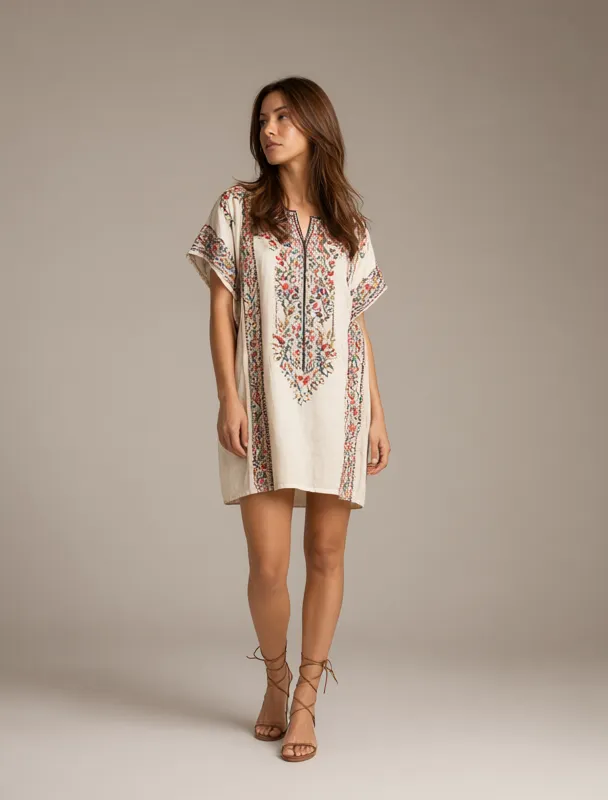 embroidered huipil tunic by qwen image 2.1