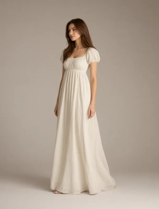 empire waist regency gown by qwen image 2.1