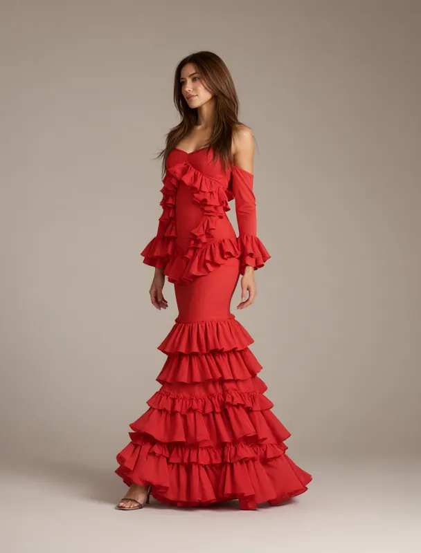 flamenco ruffled dress by qwen image 2.1