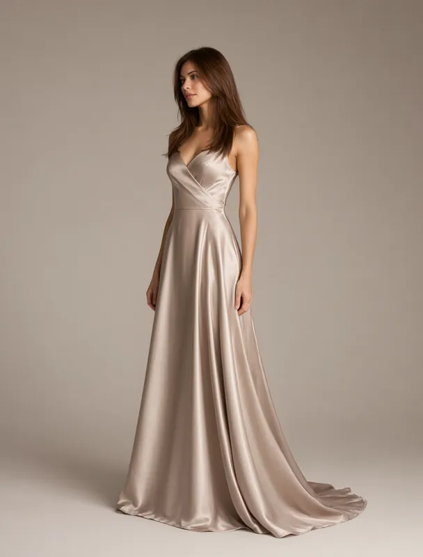 floor length satin ball gown by qwen image 2.1