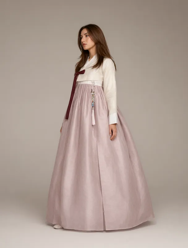 hanbok with short jeogori and full chima by qwen image 2.1