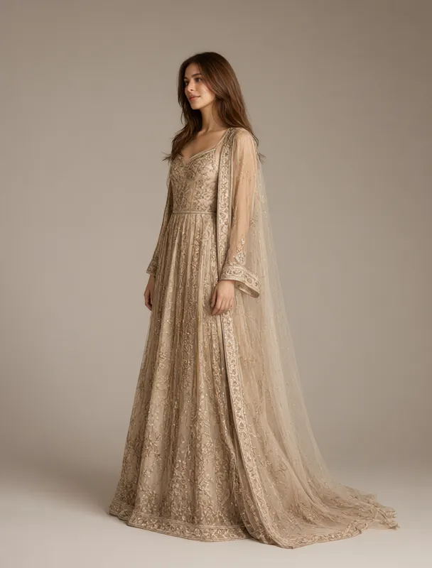 kartuli kaba gown with lechaki veil by qwen image 2.1