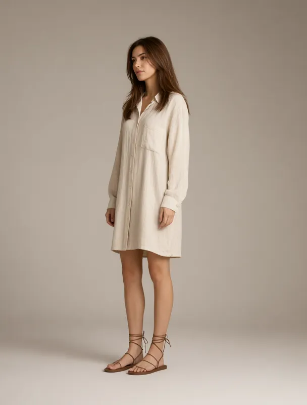 linen shirt dress by qwen image 2.1