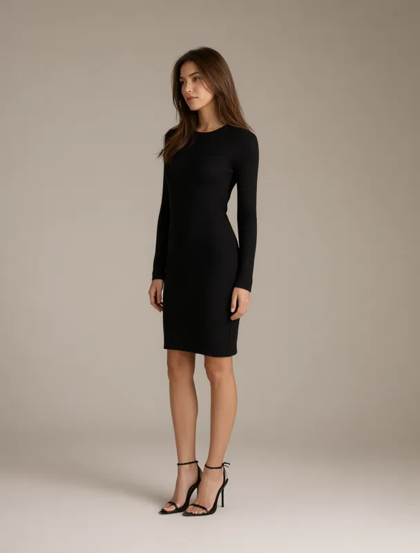little black knit dress by qwen image 2.1