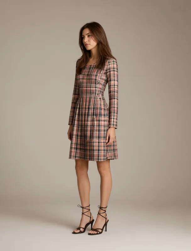 madras plaid karabela dress by qwen image 2.1