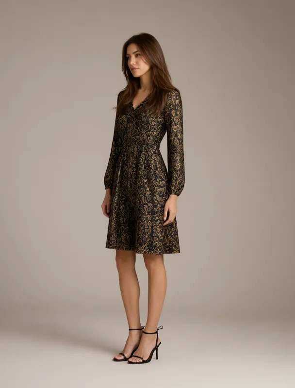 minhoto dress with gold filigree hearts by qwen image 2.1