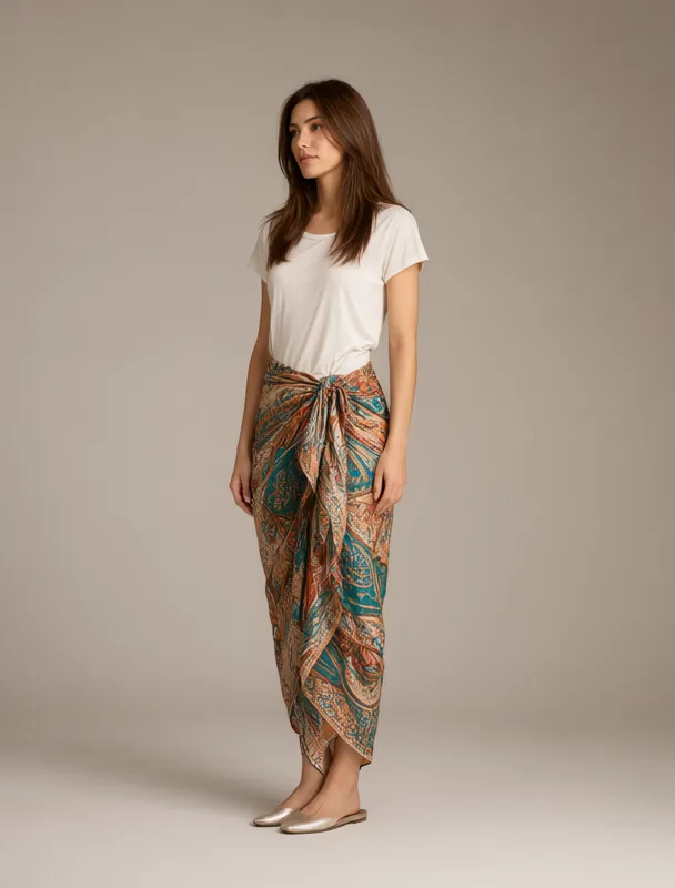sarong with a t shirt by qwen image 2.1