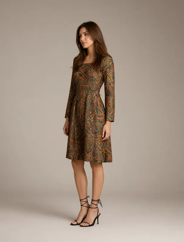 shweshwe print dress by qwen image 2.1