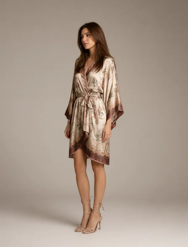 silk kimono with obi sash by qwen image 2.1