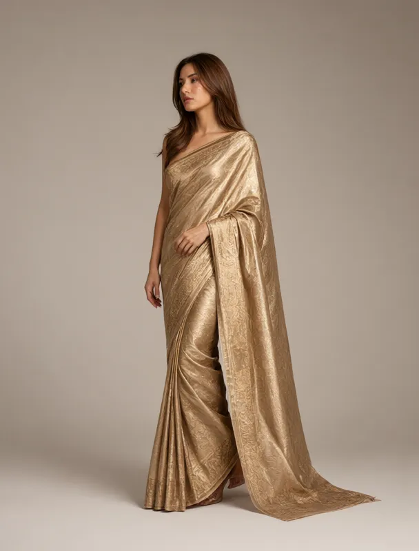 silk saree with fitted blouse by qwen image 2.1