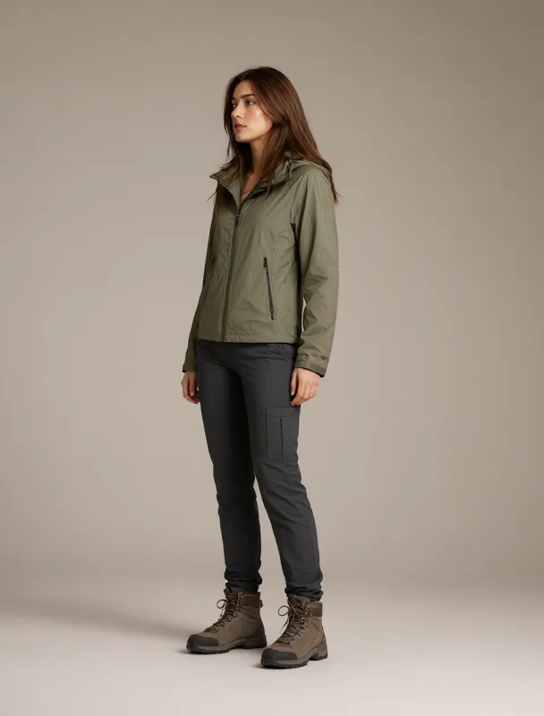 softshell jacket with hiking boots by qwen image 2.1
