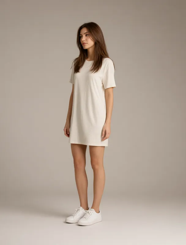 t shirt dress with sneakers by qwen image 2.1