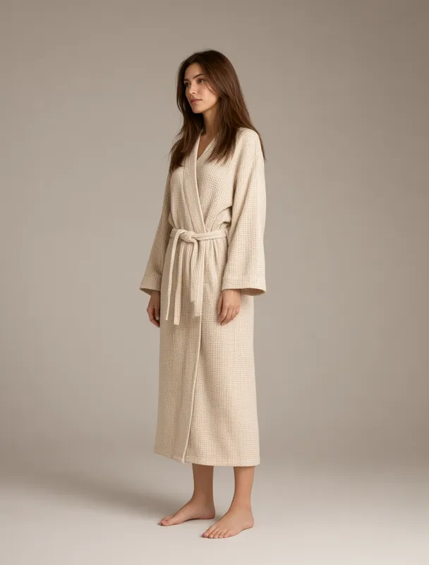 waffle knit robe by qwen image 2.1