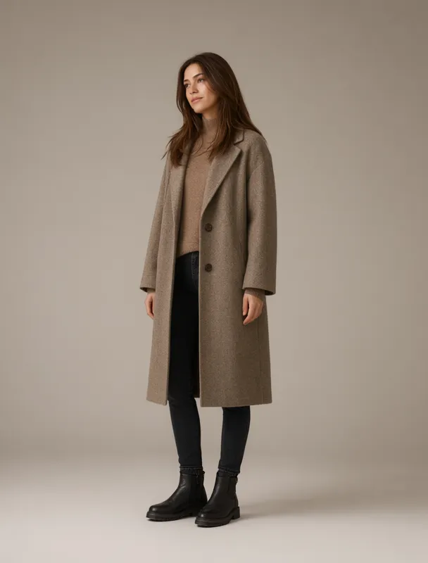 wool coat over a jumper by qwen image 2.1