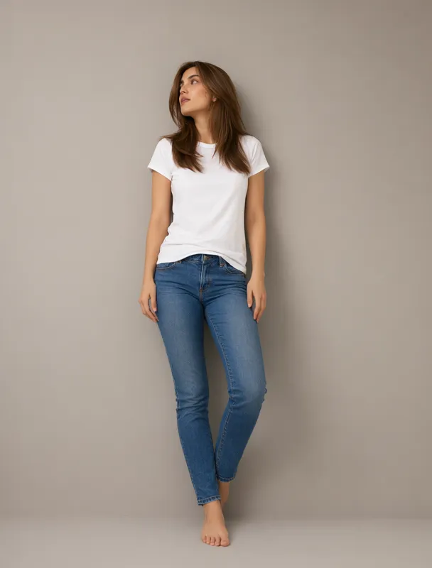 leaning back against a wall with her head tipped back by qwen image 2.1