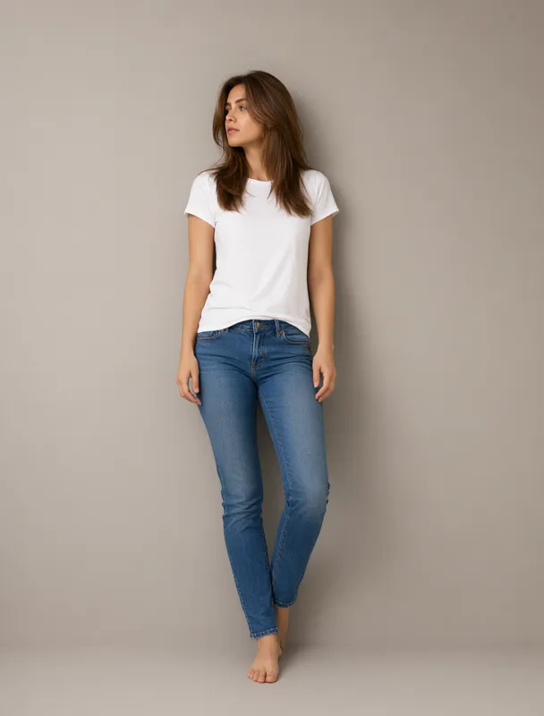 leaning one shoulder against a wall by qwen image 2.1
