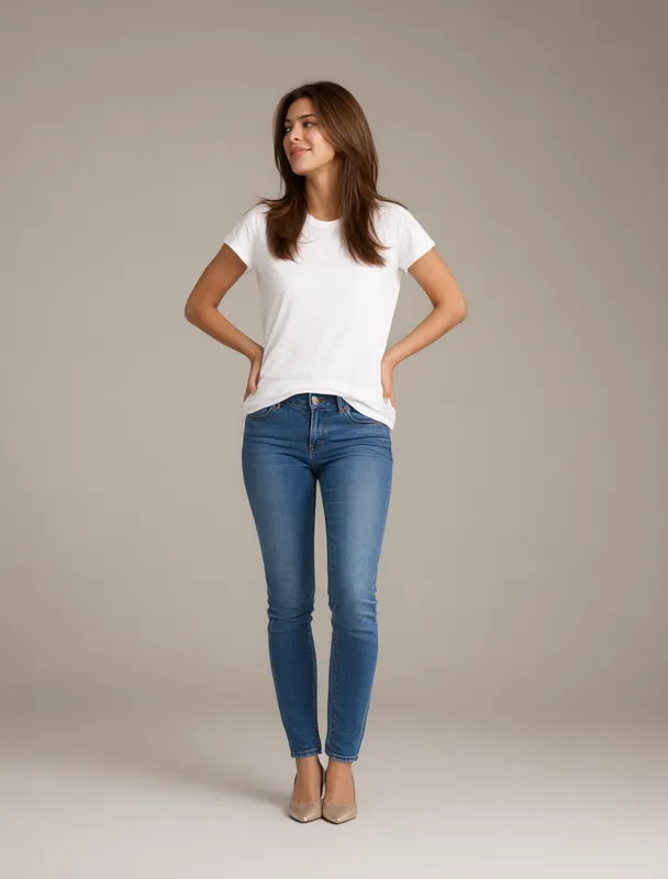 standing with both hands on her hips by qwen image 2.1