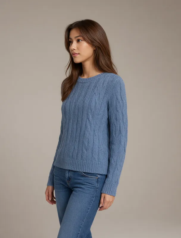 cable knit sweater by qwen image 2.1