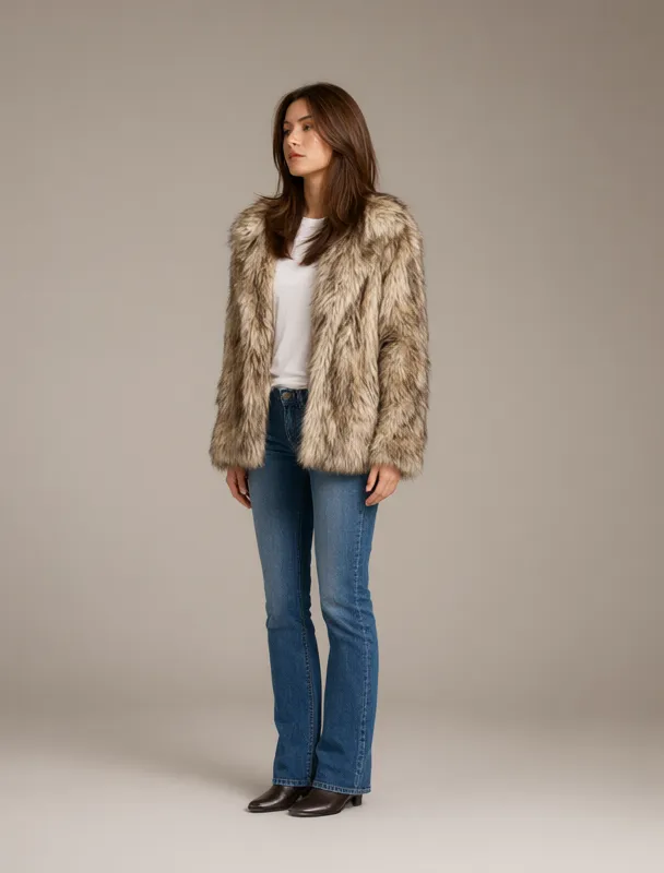 faux fur coat by qwen image 2.1