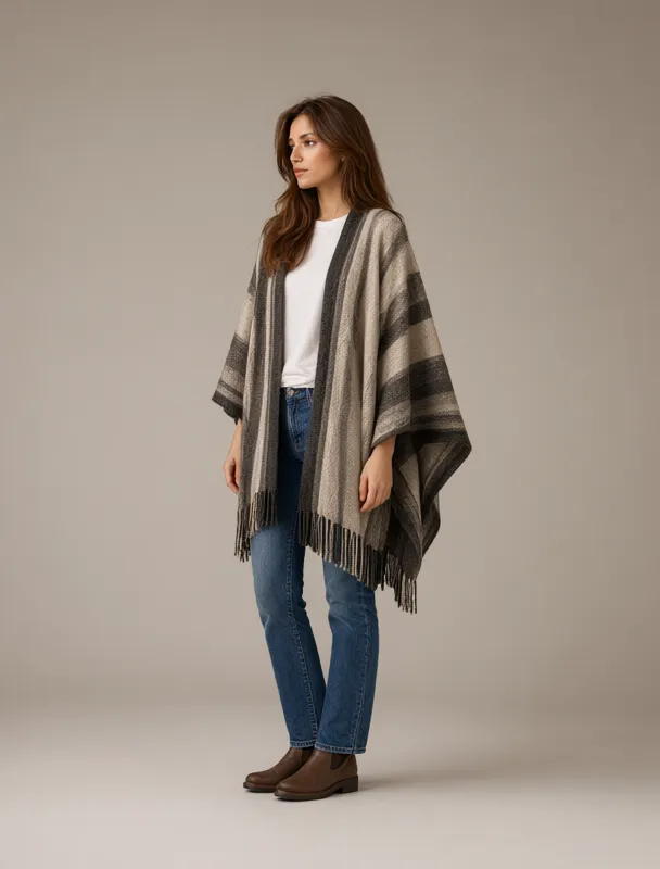 ruana wool poncho by qwen image 2.1