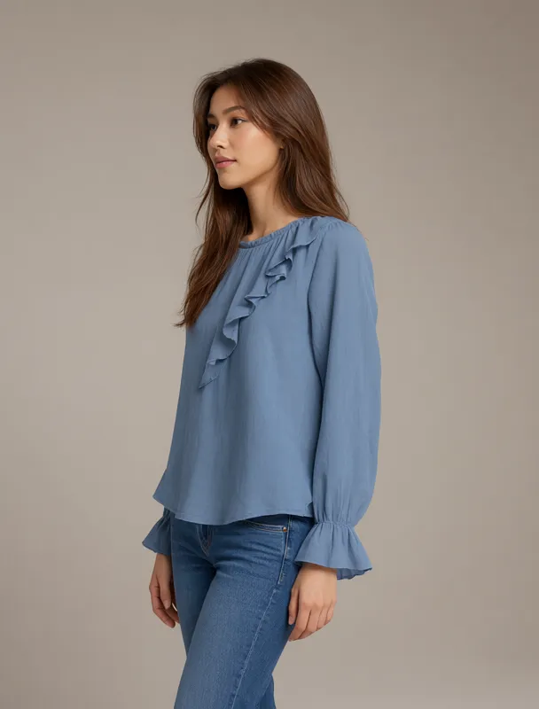 ruffled blouse by qwen image 2.1