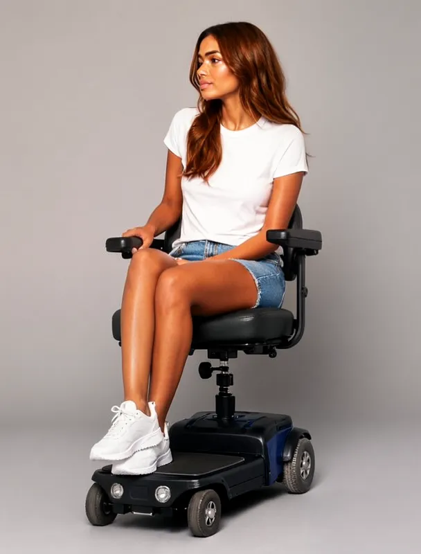 sitting on a mobility scooter by moss image sft