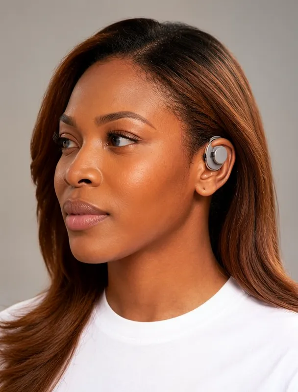 wearing a cochlear implant sound processor by moss image sft