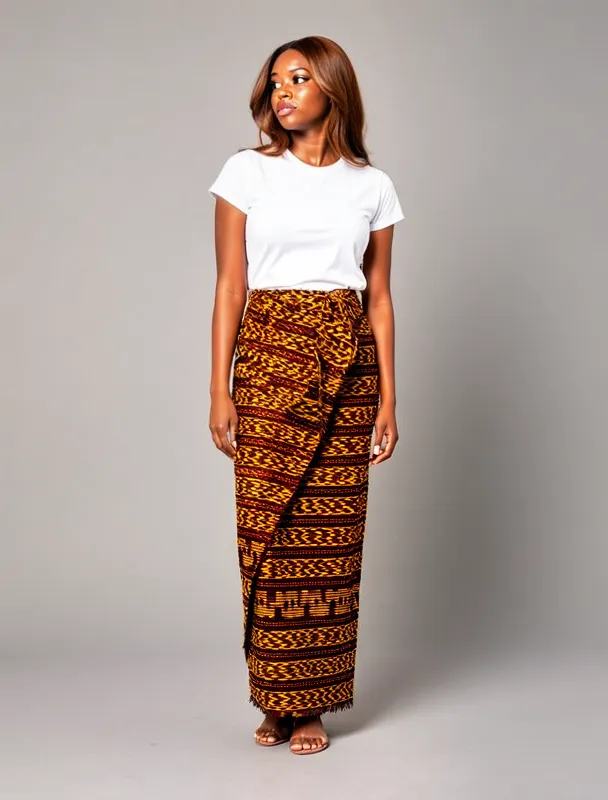 aso oke handwoven wrapper skirt by moss image sft
