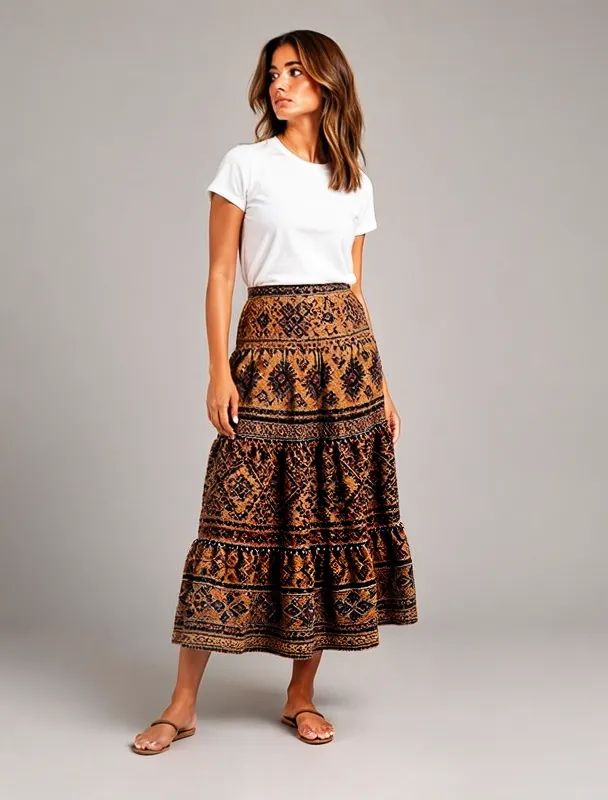 qashqai tiered skirt by moss image sft