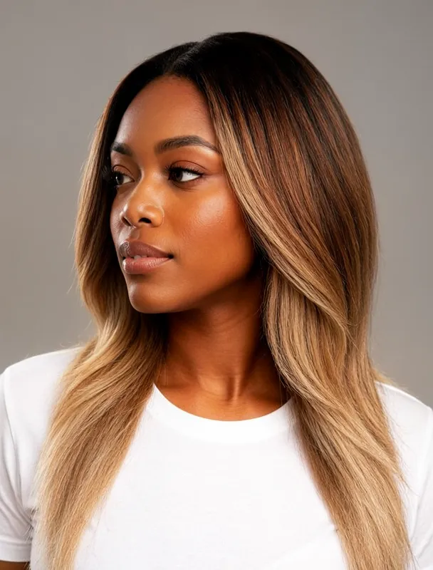 brown to blonde ombre by moss image sft