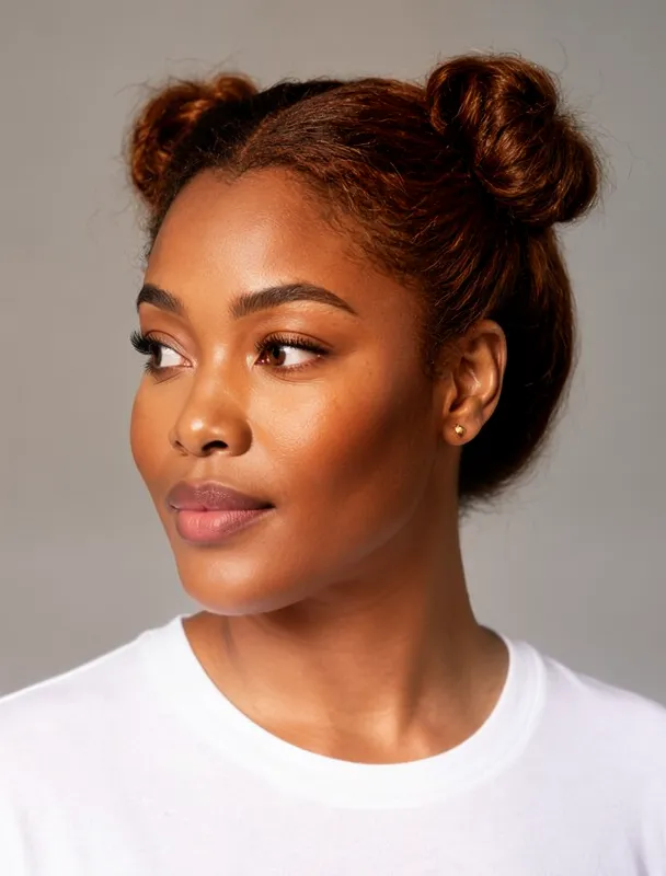 twin hair buns by moss image sft