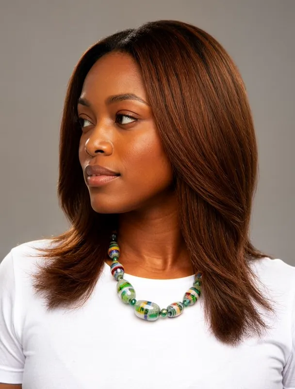 krobo glass bead necklace by moss image sft