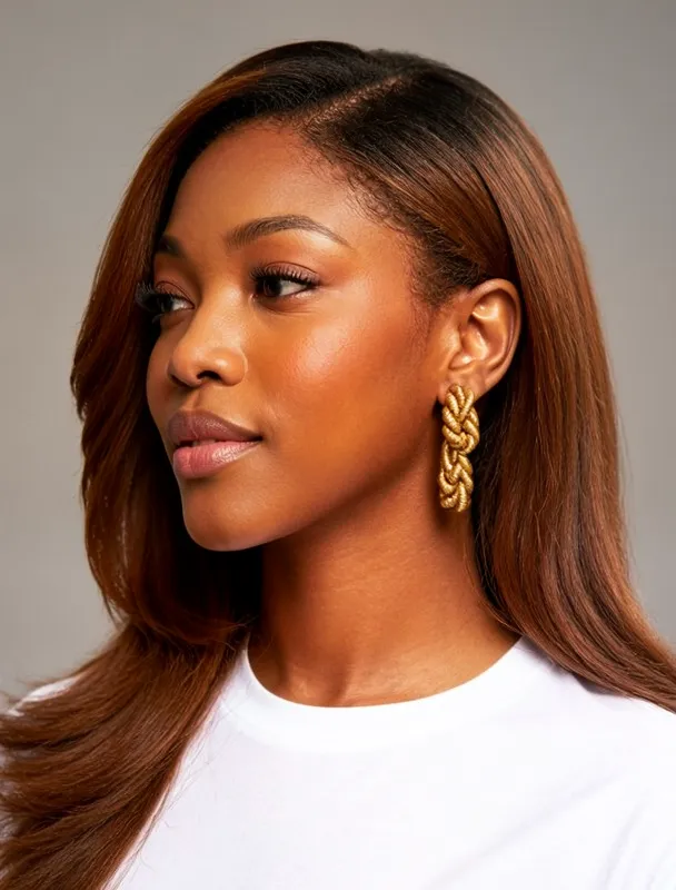 twisted gold fulani earrings by moss image sft