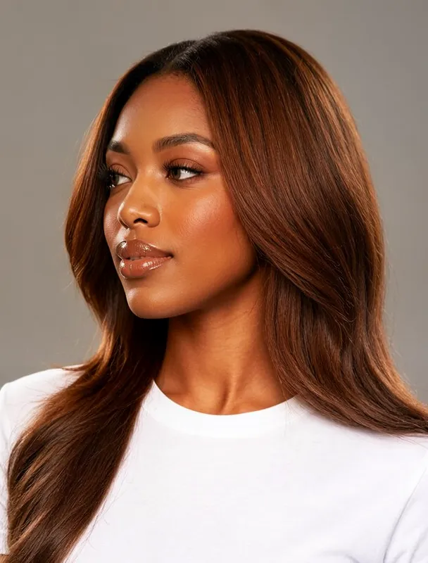 glossy nude brown lips by moss image sft