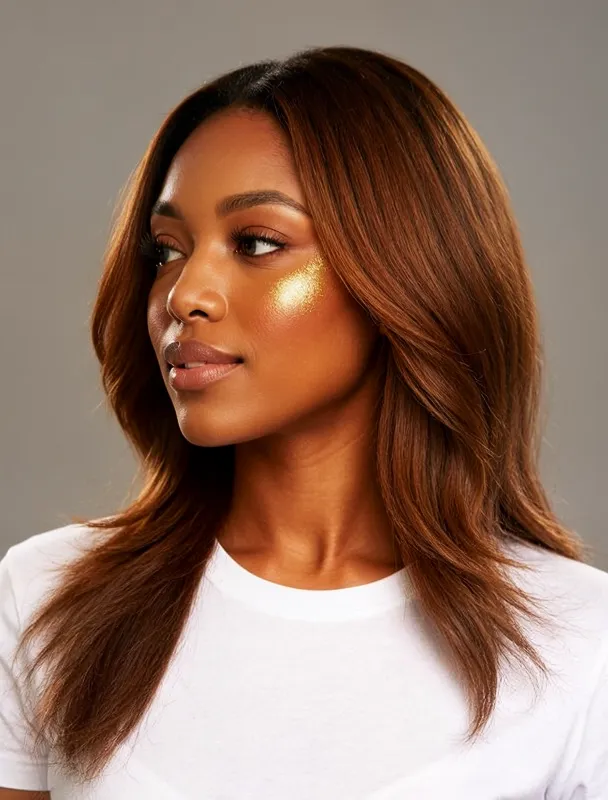 gold cheekbone highlight by moss image sft