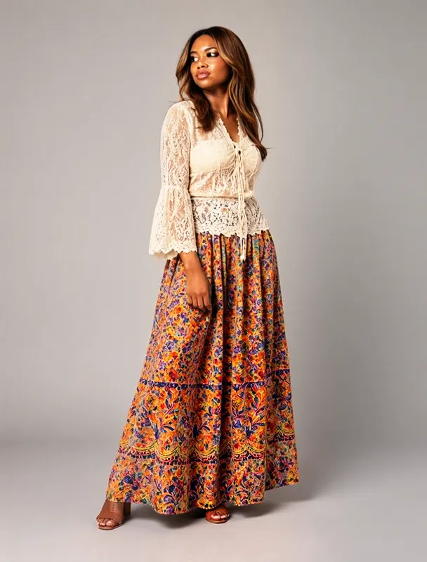 baiana lace blouse with wide skirt by moss image sft