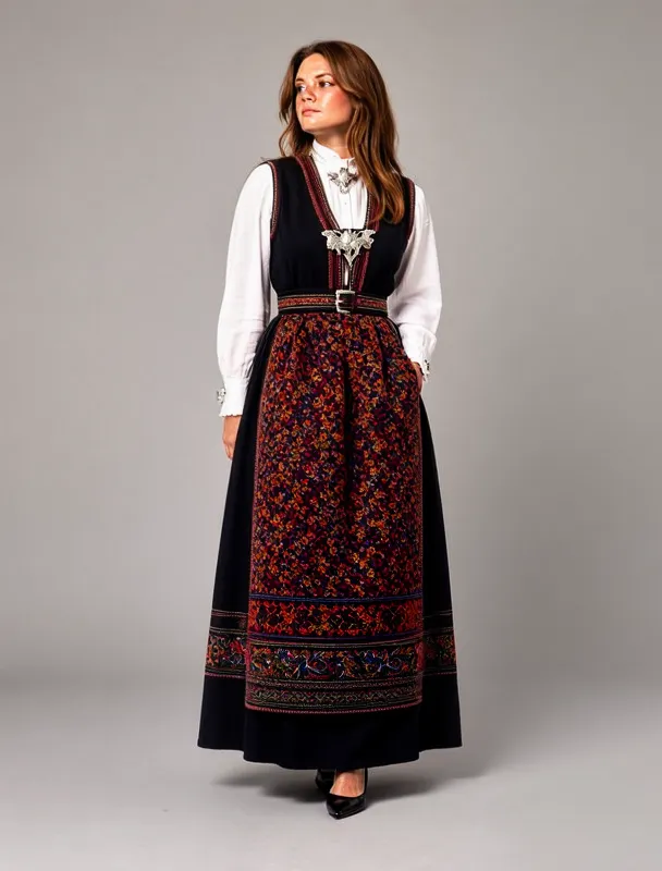 bunad with silver s lje brooches by moss image sft
